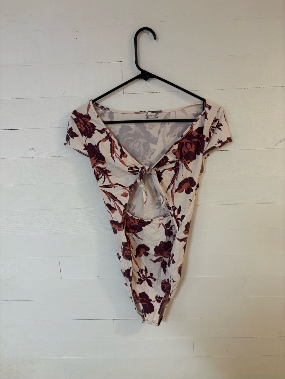 Free People Intimately Floral Tie Front Bodysuit Size M